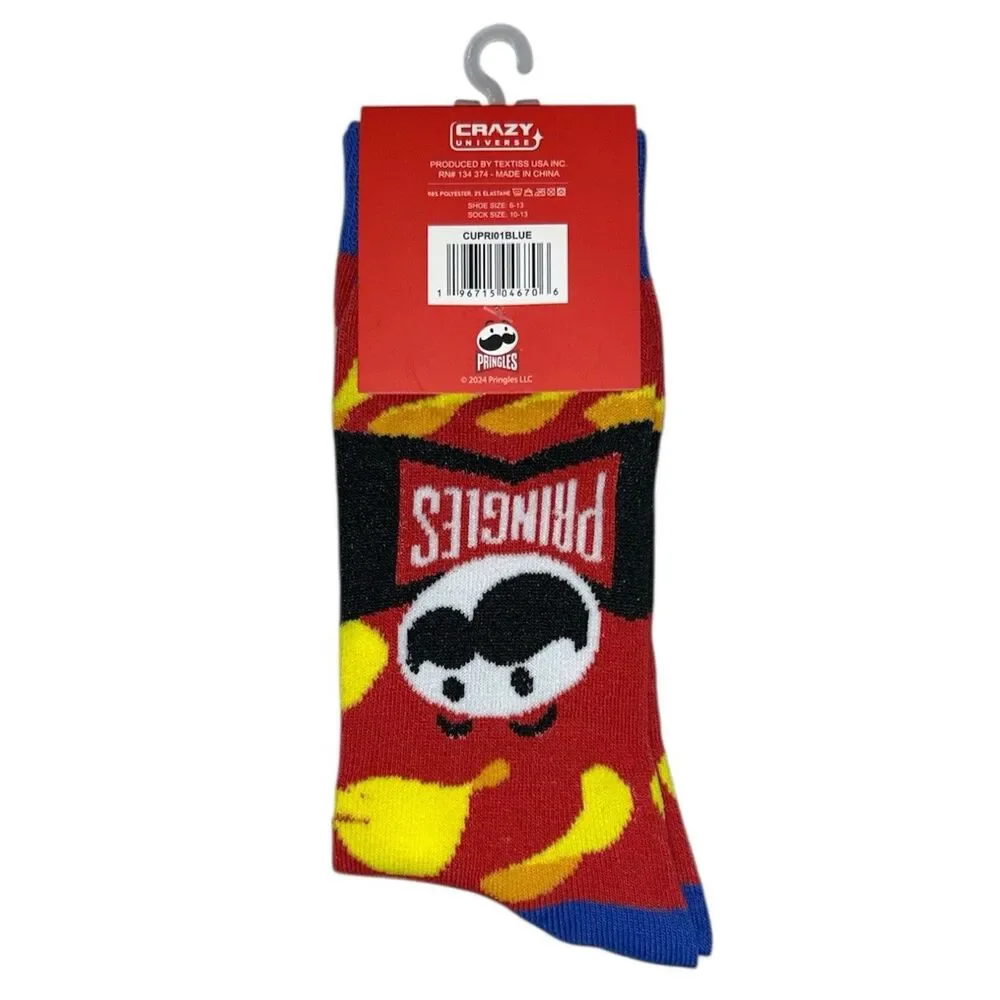1x Pringles Potatoes Crisps Novelty Fun Crew Socks Size 6-13